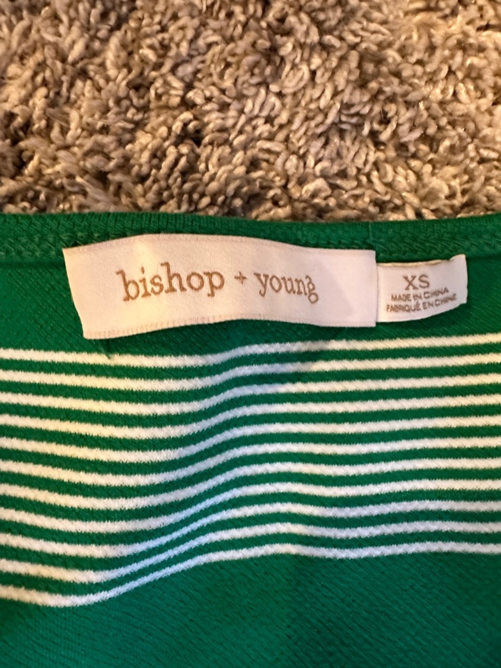 bishop + young Green and White Striped Sleeveless Knit Tank - Picture 2 of 4